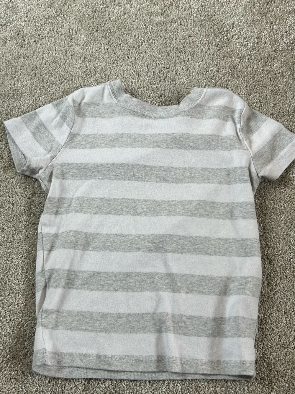 Women’s Hollister White and Gray Striped Short Sleeve Tee